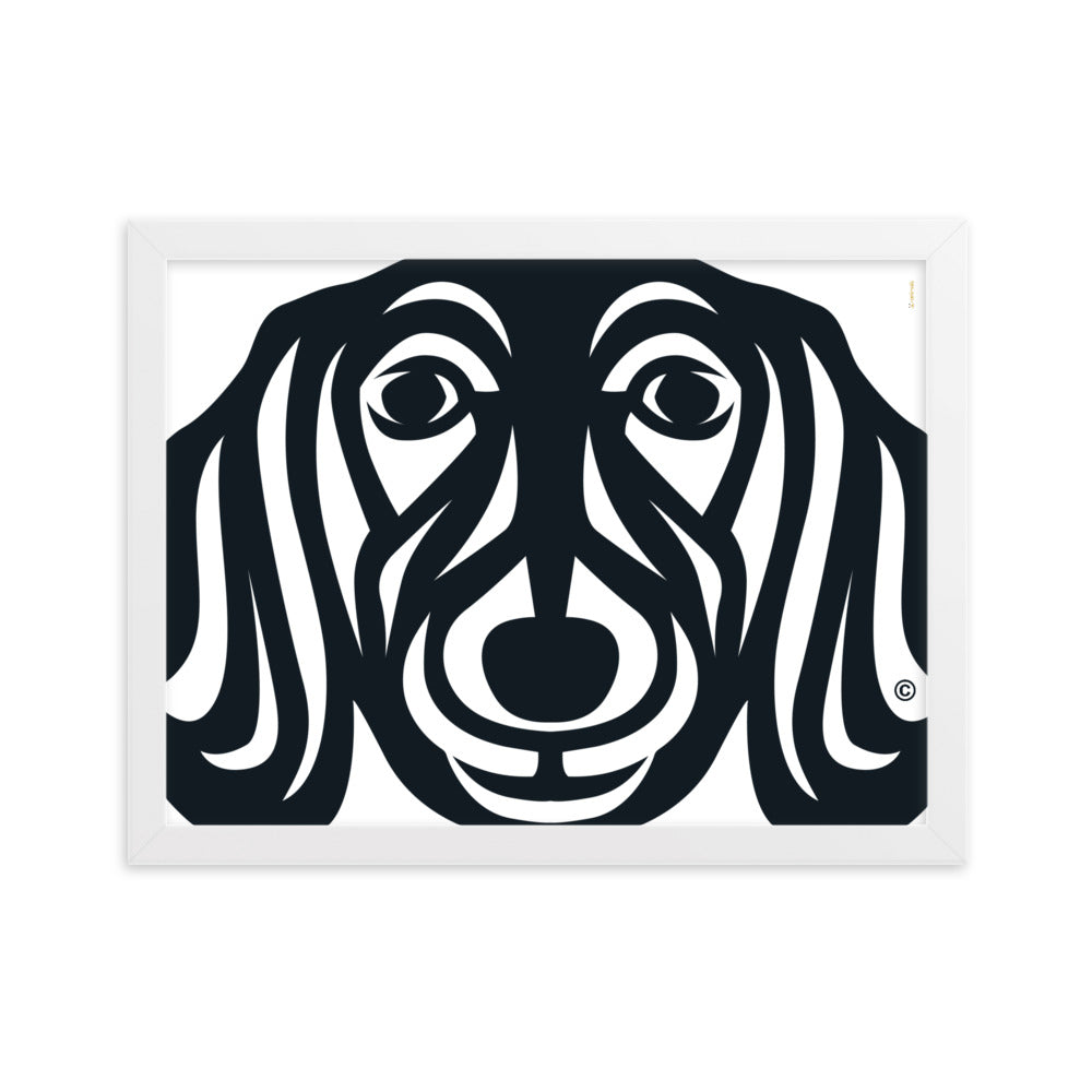 Pôster emoldurado Dachshund - Tribal - i-animals