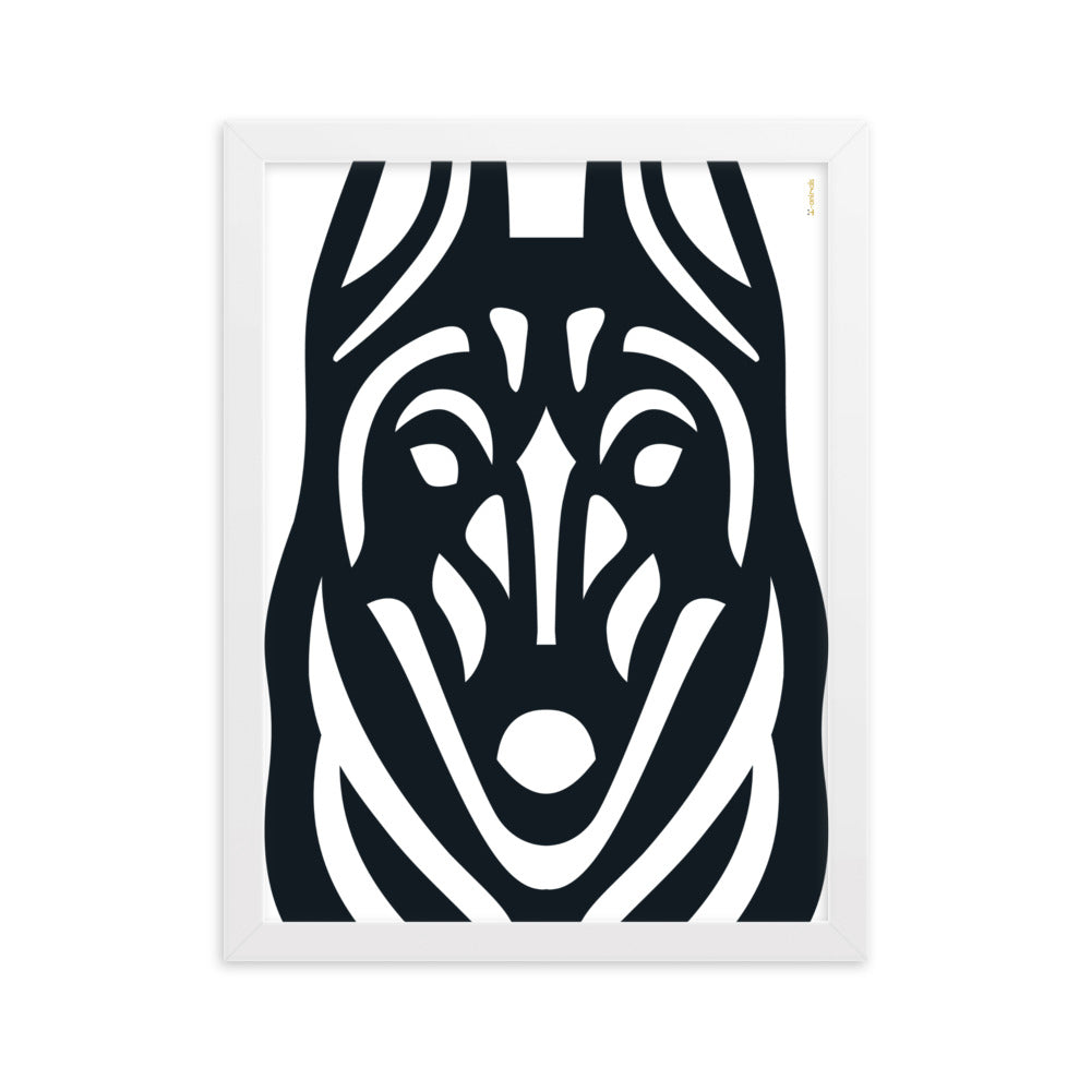 Pôster emoldurado Malinois - Tribal - i-animals