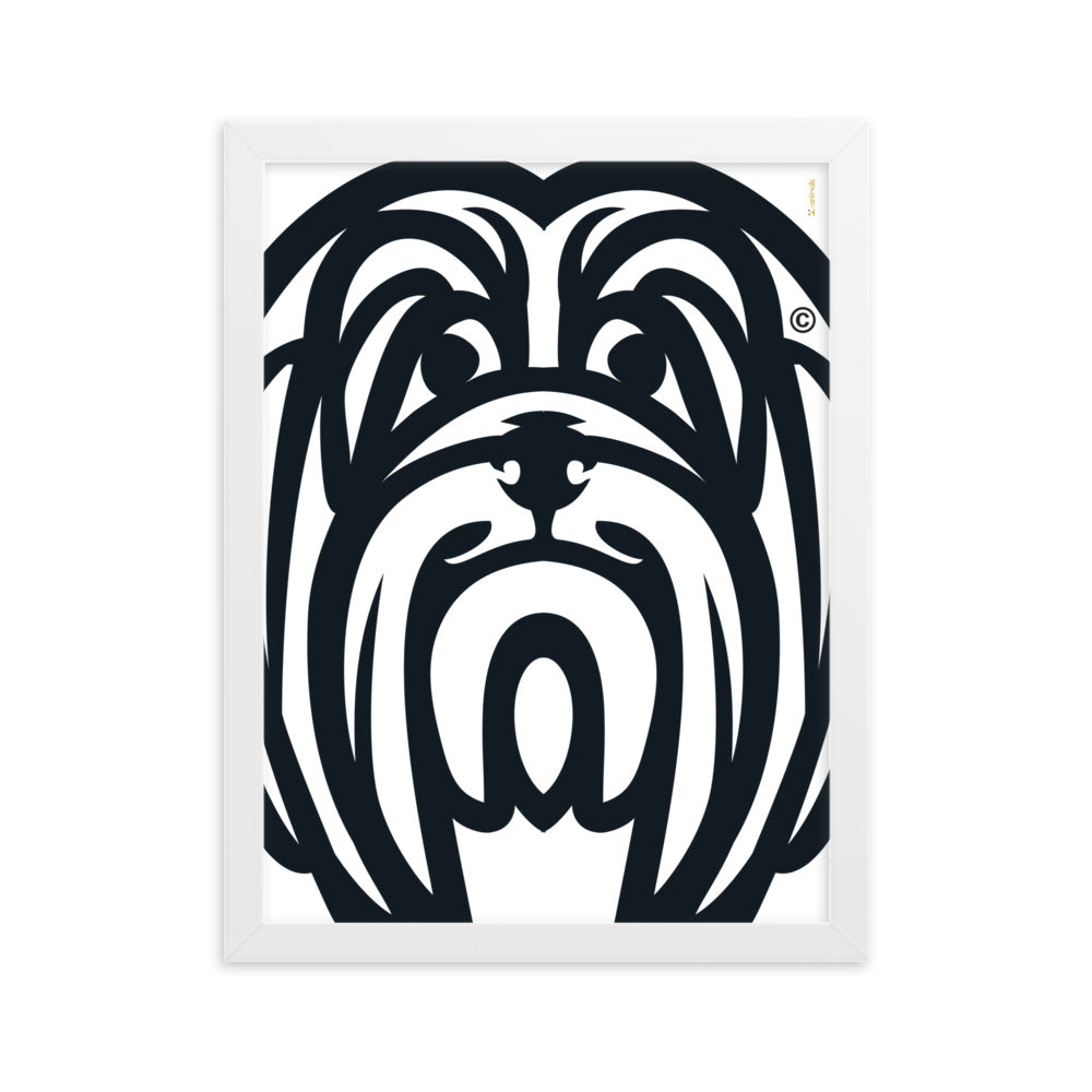 Pôster emoldurado Lhasa Apso - Tribal - i-animals
