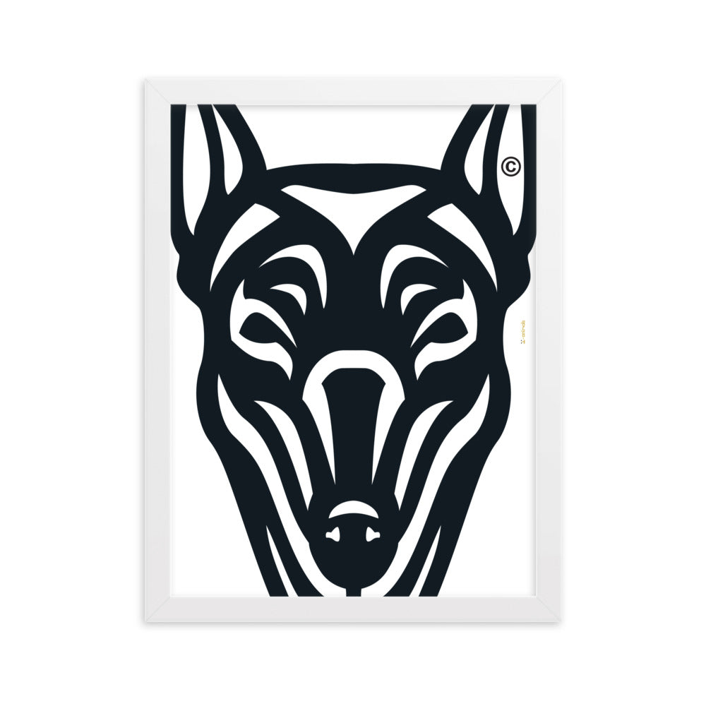 Pôster emoldurado Doberman - Tribal - i-animals