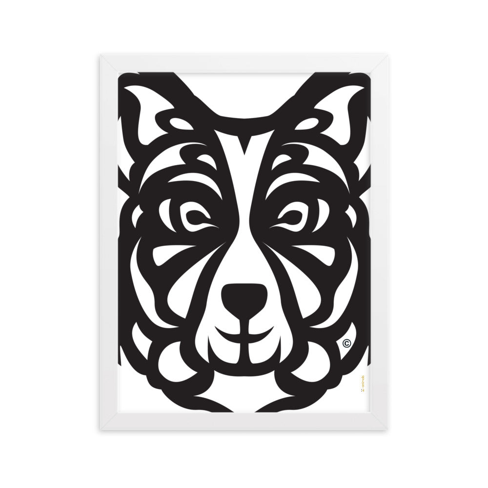 Pôster emoldurado Border Collie - Tribal - i-animals