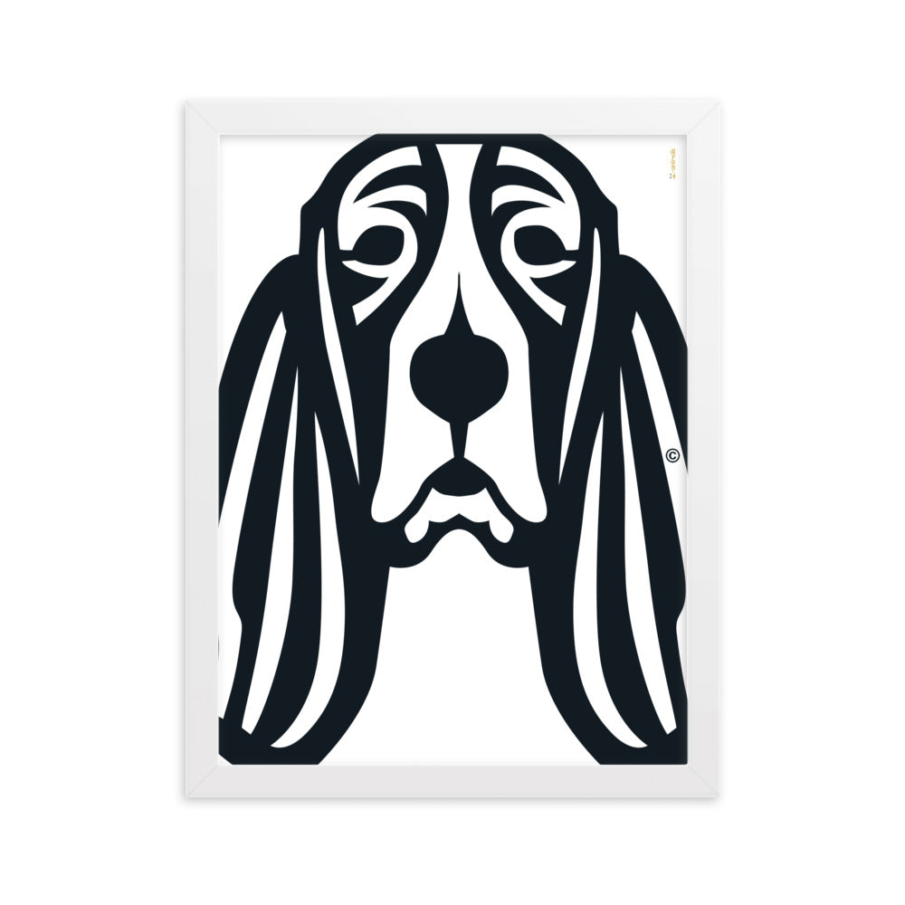 Pôster emoldurado Basset Hound - Tribal - i-animals