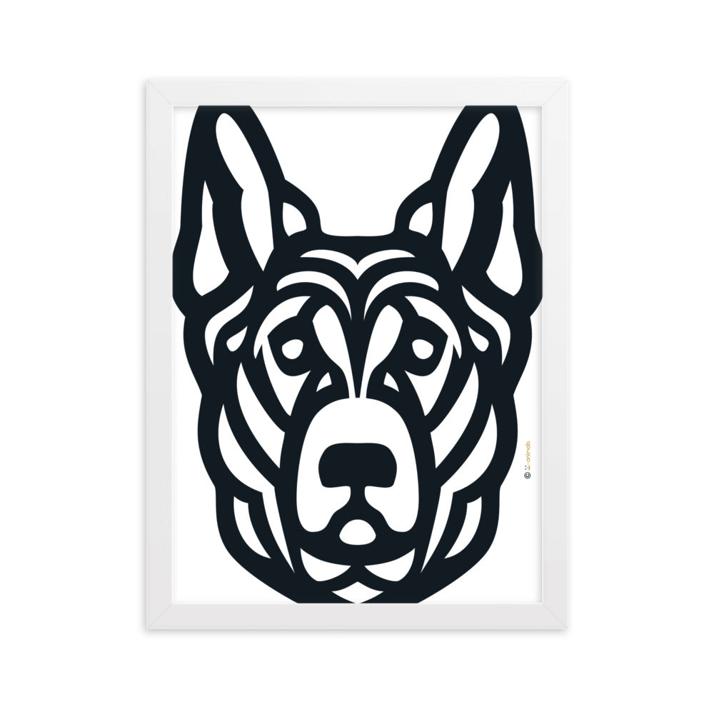 Poster con cornice del pastore tedesco - Tribale
