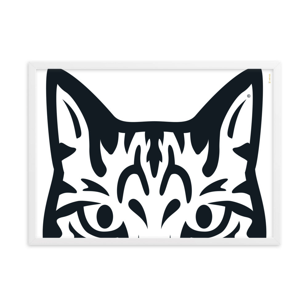 Pôster emoldurado Gato Tigrado - Tribal - i-animals