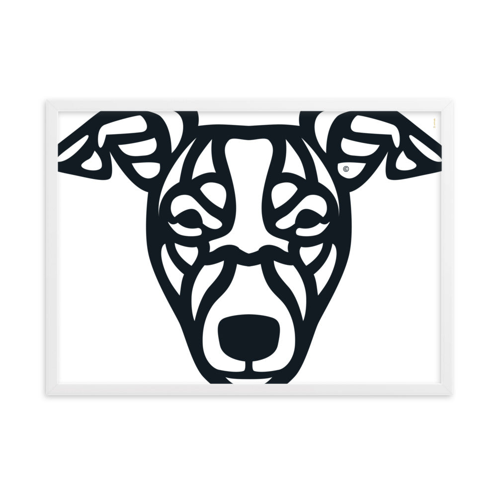 Pôster emoldurado Whippet - Tribal - i-animals