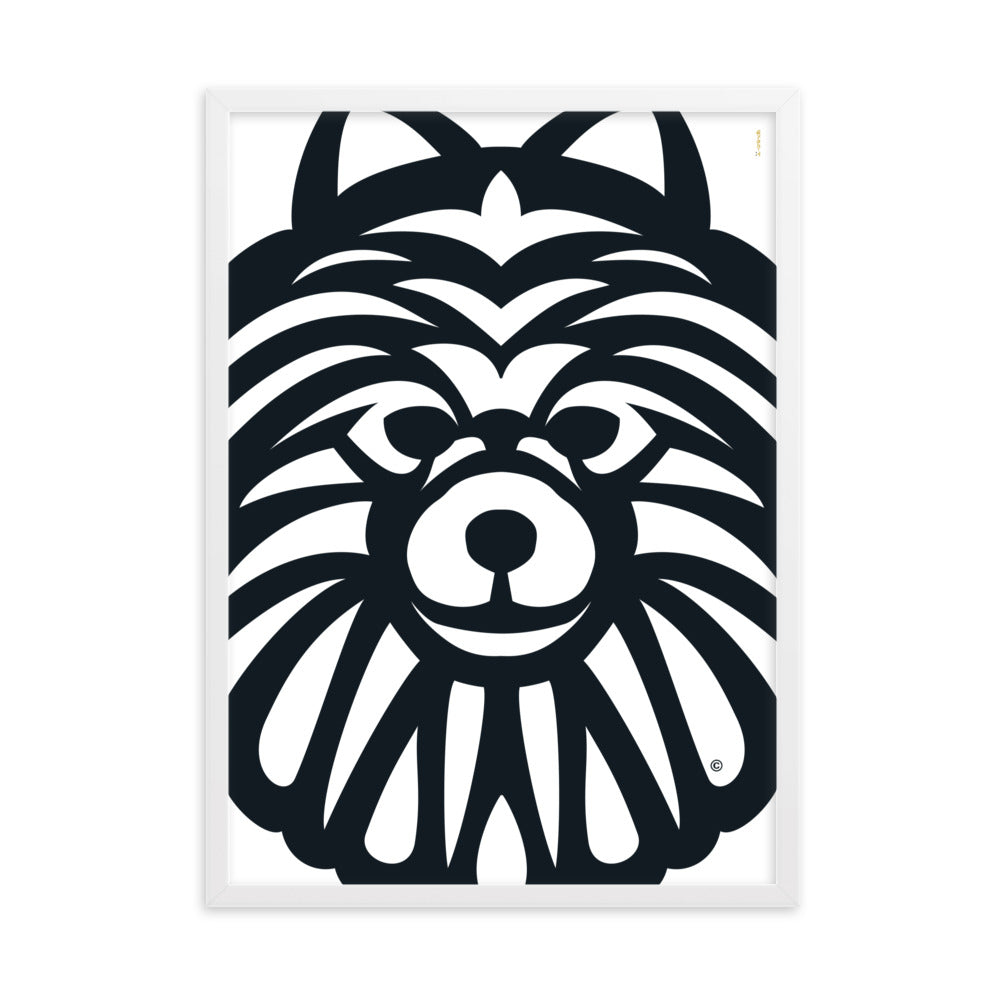 Pôster emoldurado Spitz Alemão - Tribal - i-animals