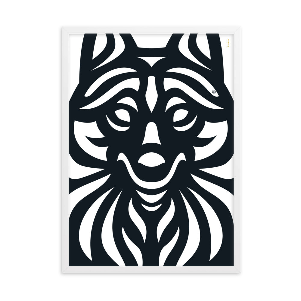 Pôster emoldurado Schipperke - Tribal - i-animals