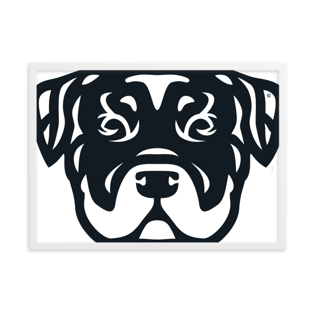 Pôster emoldurado Rottweiler - Tribal - i-animals