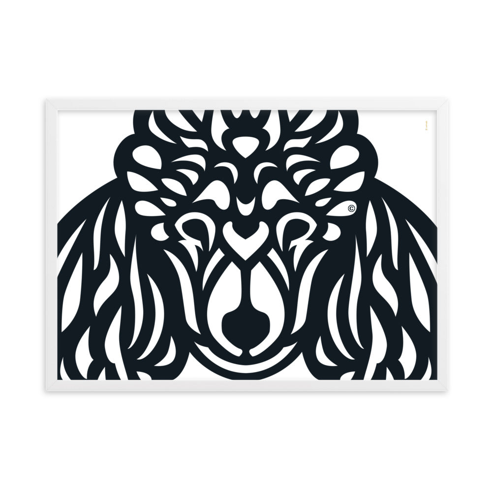 Pôster emoldurado Poodle - Tribal - i-animals