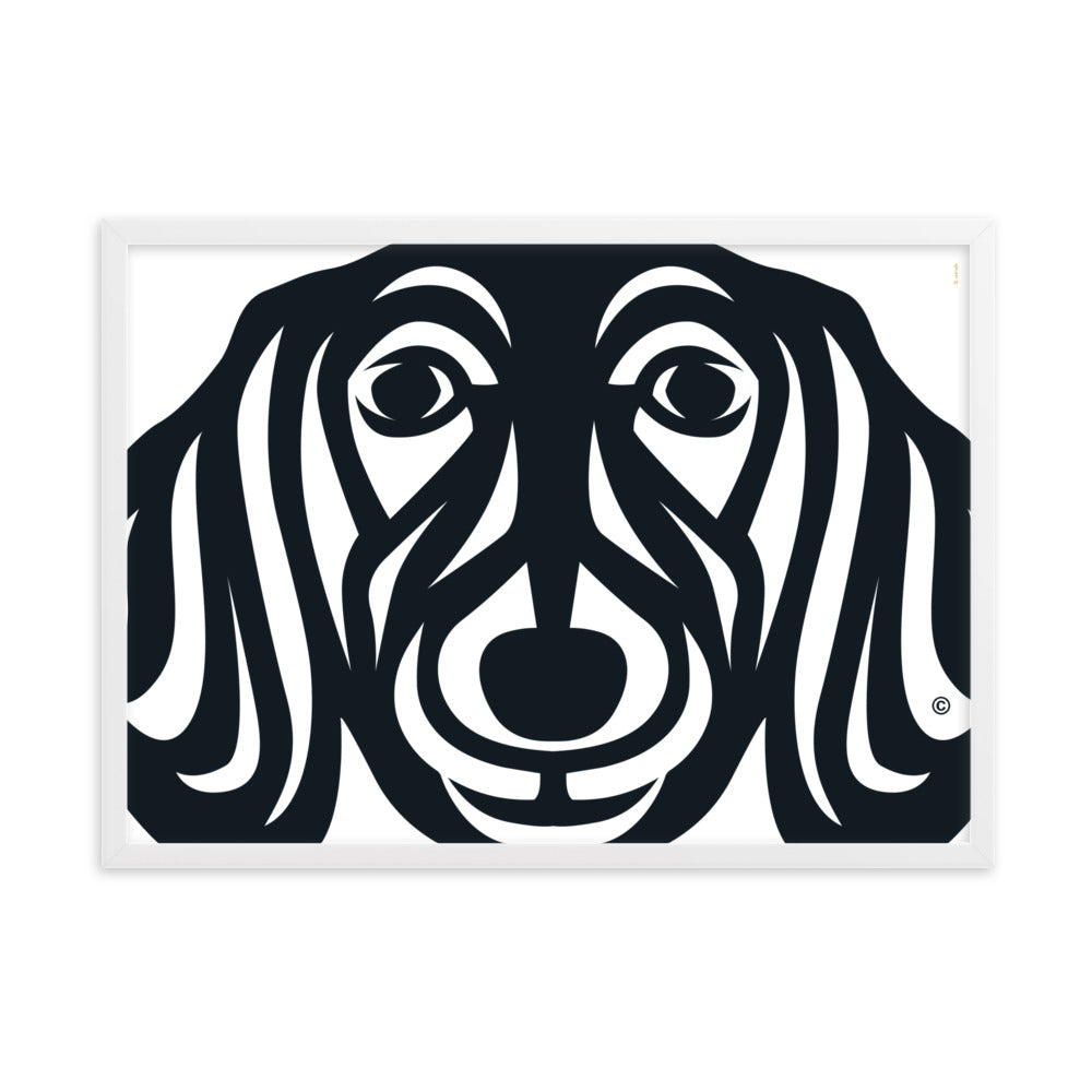 Pôster emoldurado Dachshund - Tribal - i-animals