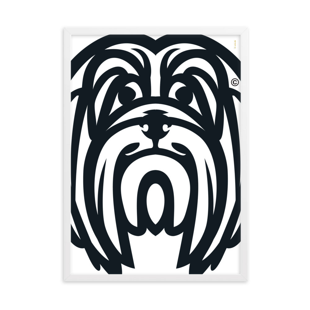 Pôster emoldurado Lhasa Apso - Tribal - i-animals