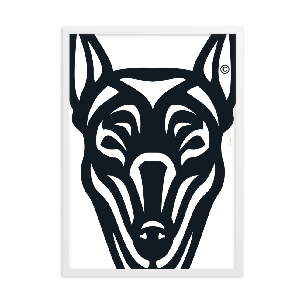 Pôster emoldurado Doberman - Tribal - i-animals