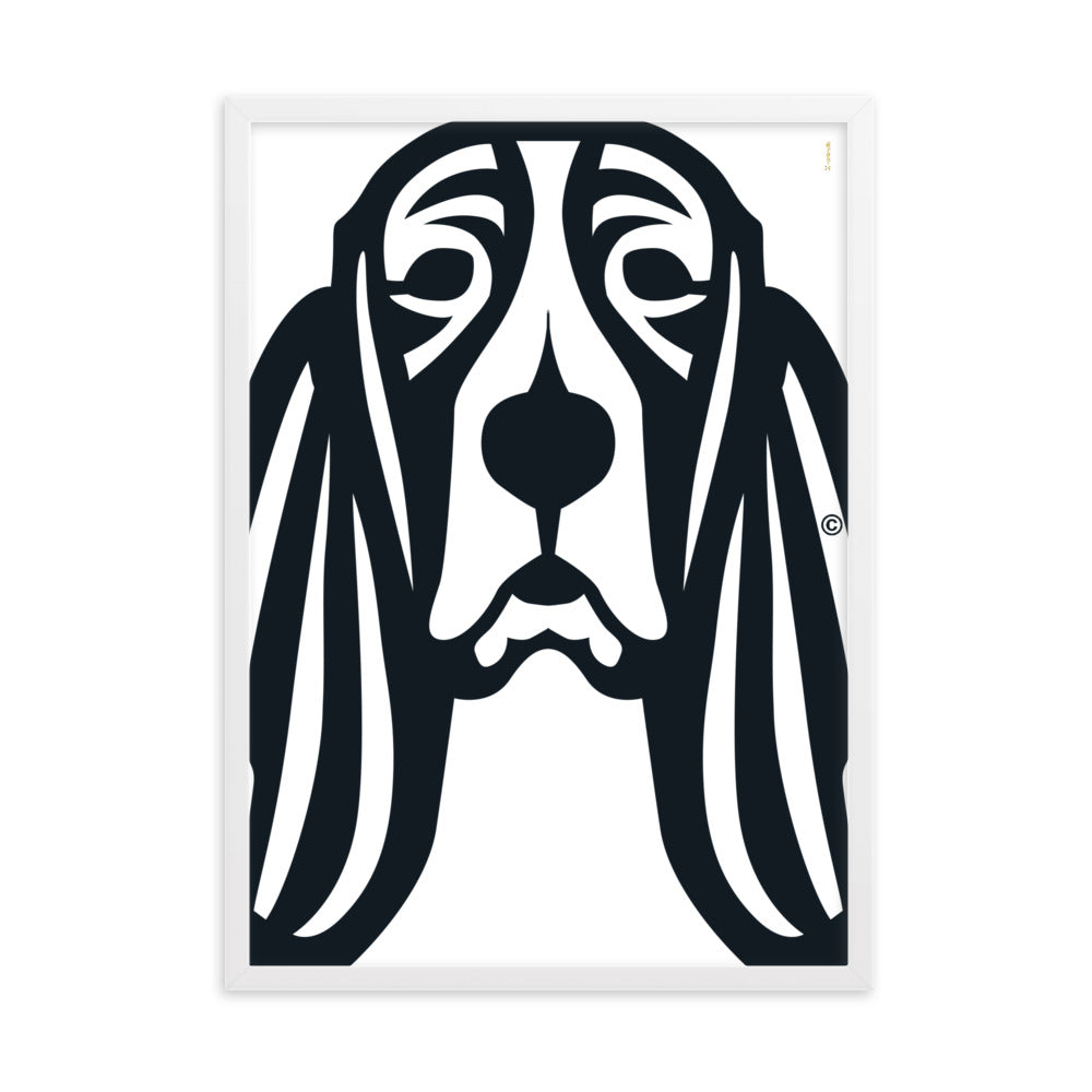 Pôster emoldurado Basset Hound - Tribal - i-animals