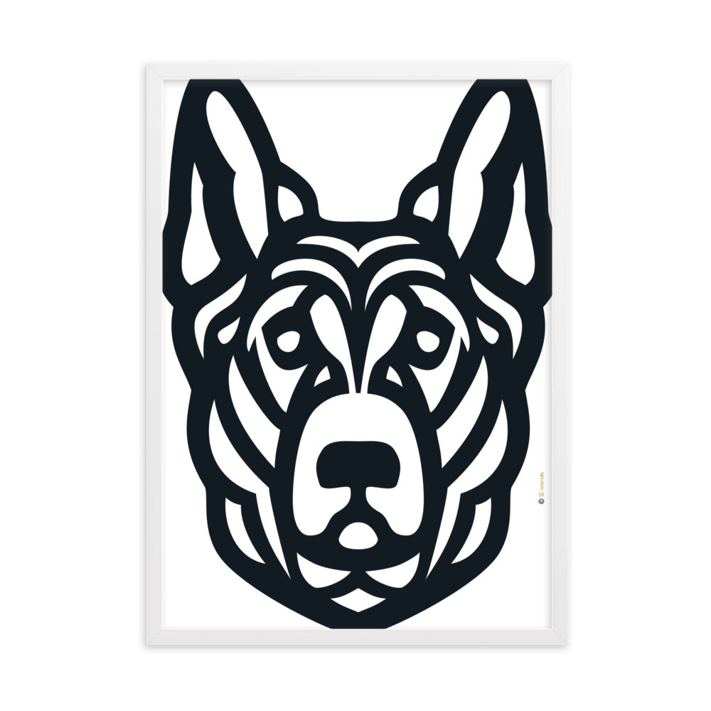 Poster con cornice del pastore tedesco - Tribale