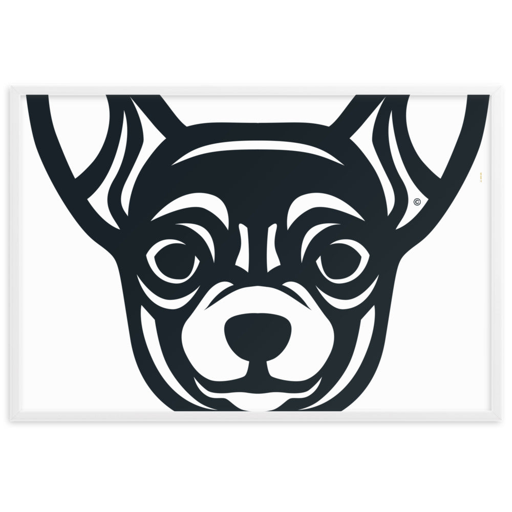 Pôster emoldurado Chihuahua - Tribal - i-animals