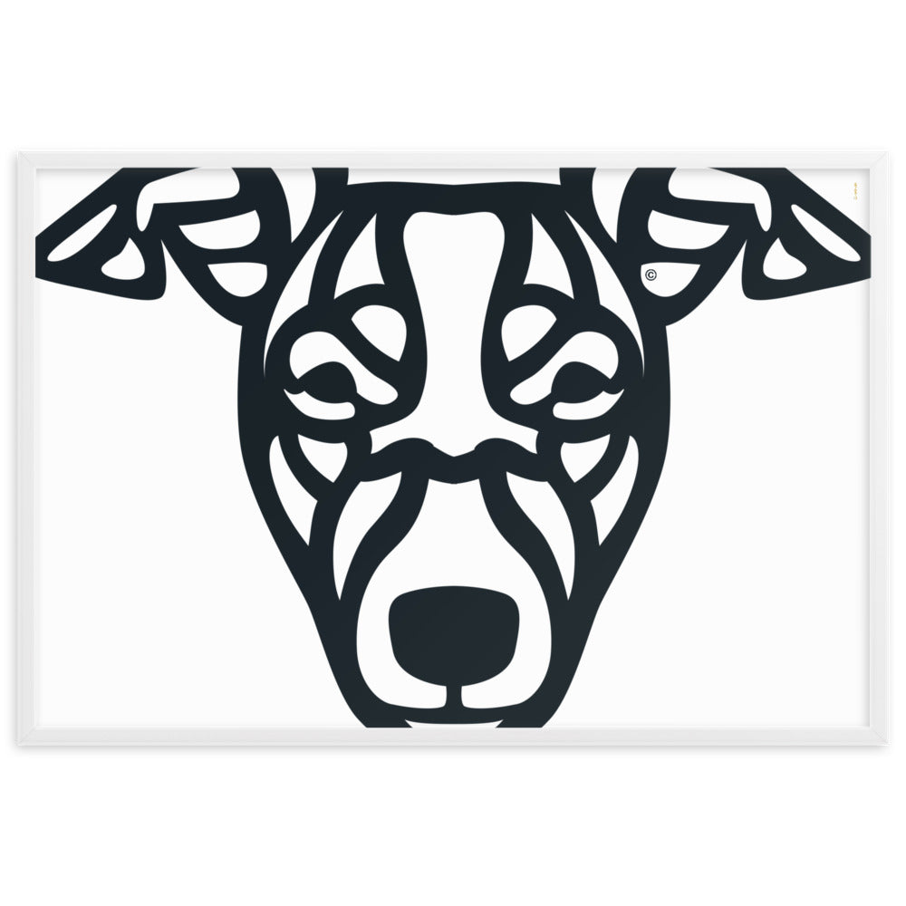 Pôster emoldurado Whippet - Tribal - i-animals