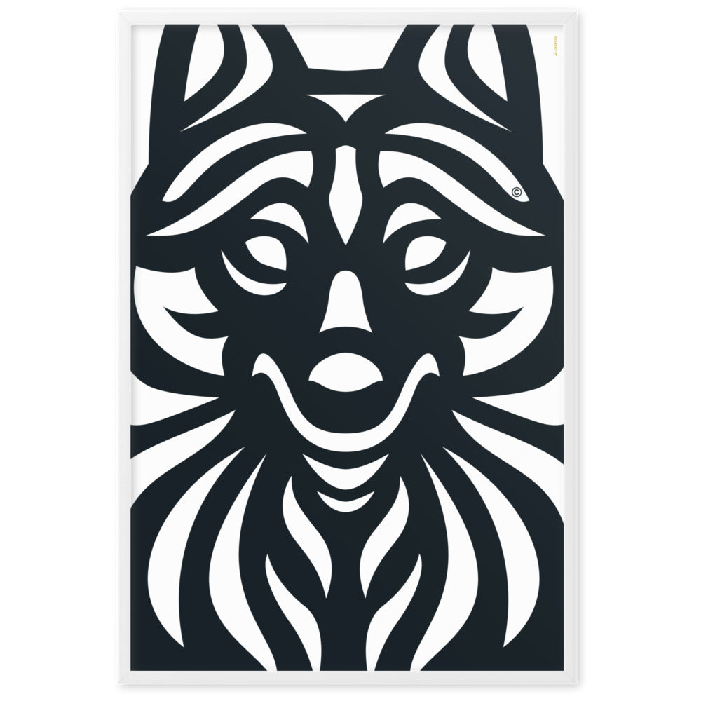 Pôster emoldurado Schipperke - Tribal - i-animals