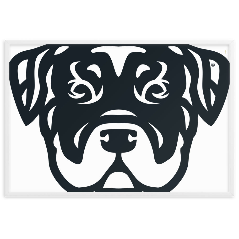 Pôster emoldurado Rottweiler - Tribal - i-animals