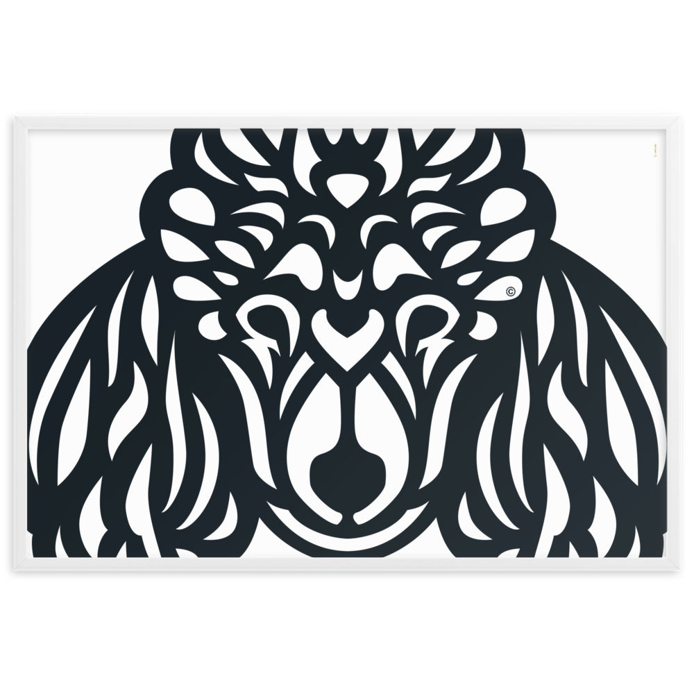 Pôster emoldurado Poodle - Tribal - i-animals