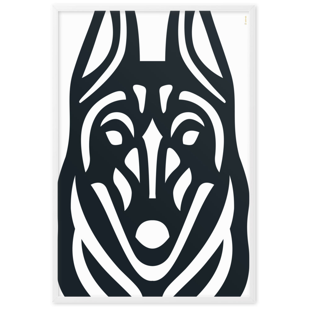 Pôster emoldurado Malinois - Tribal - i-animals