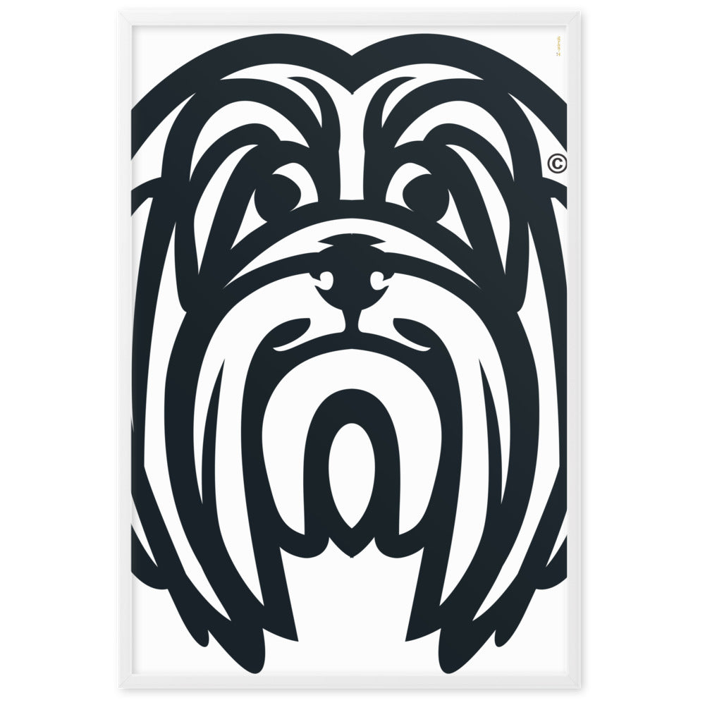 Pôster emoldurado Lhasa Apso - Tribal - i-animals