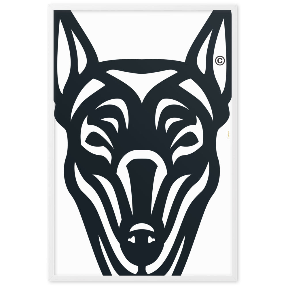 Pôster emoldurado Doberman - Tribal - i-animals