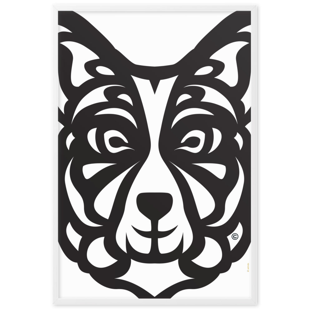 Pôster emoldurado Border Collie - Tribal - i-animals