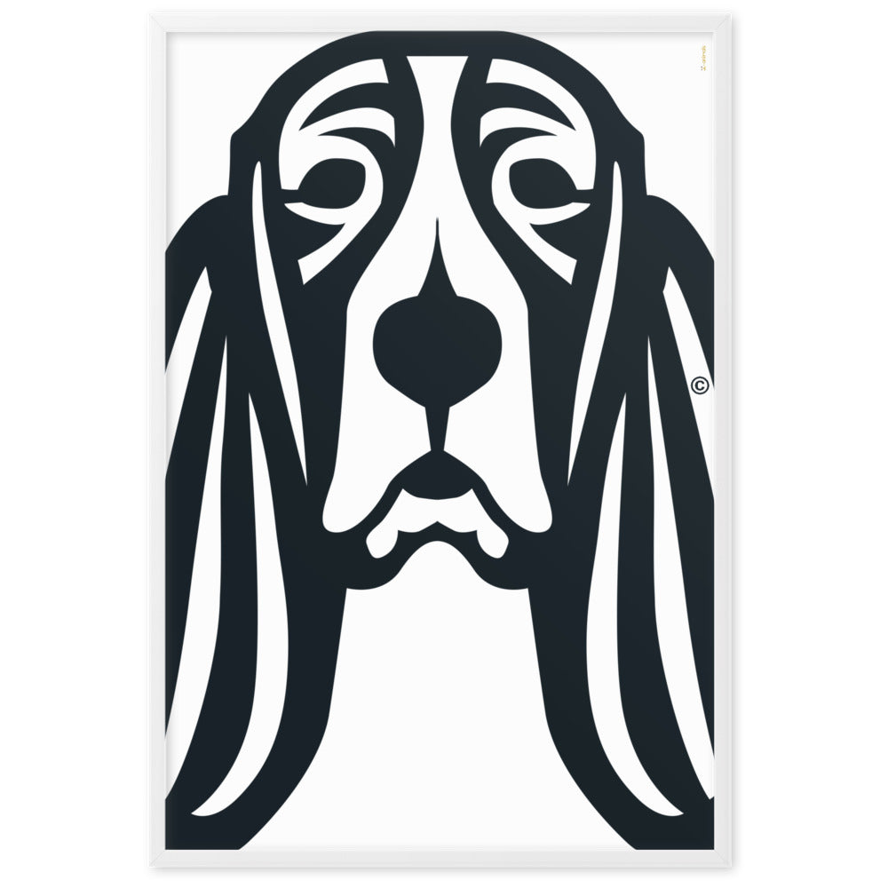 Pôster emoldurado Basset Hound - Tribal - i-animals