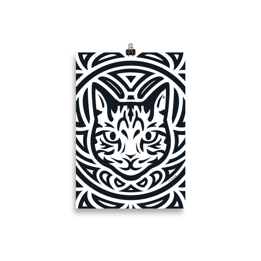 Pôster Gato Tigrado - Tribal - i-animals