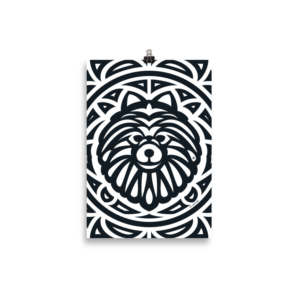 Pôster Spitz Alemão - Tribal - i-animals