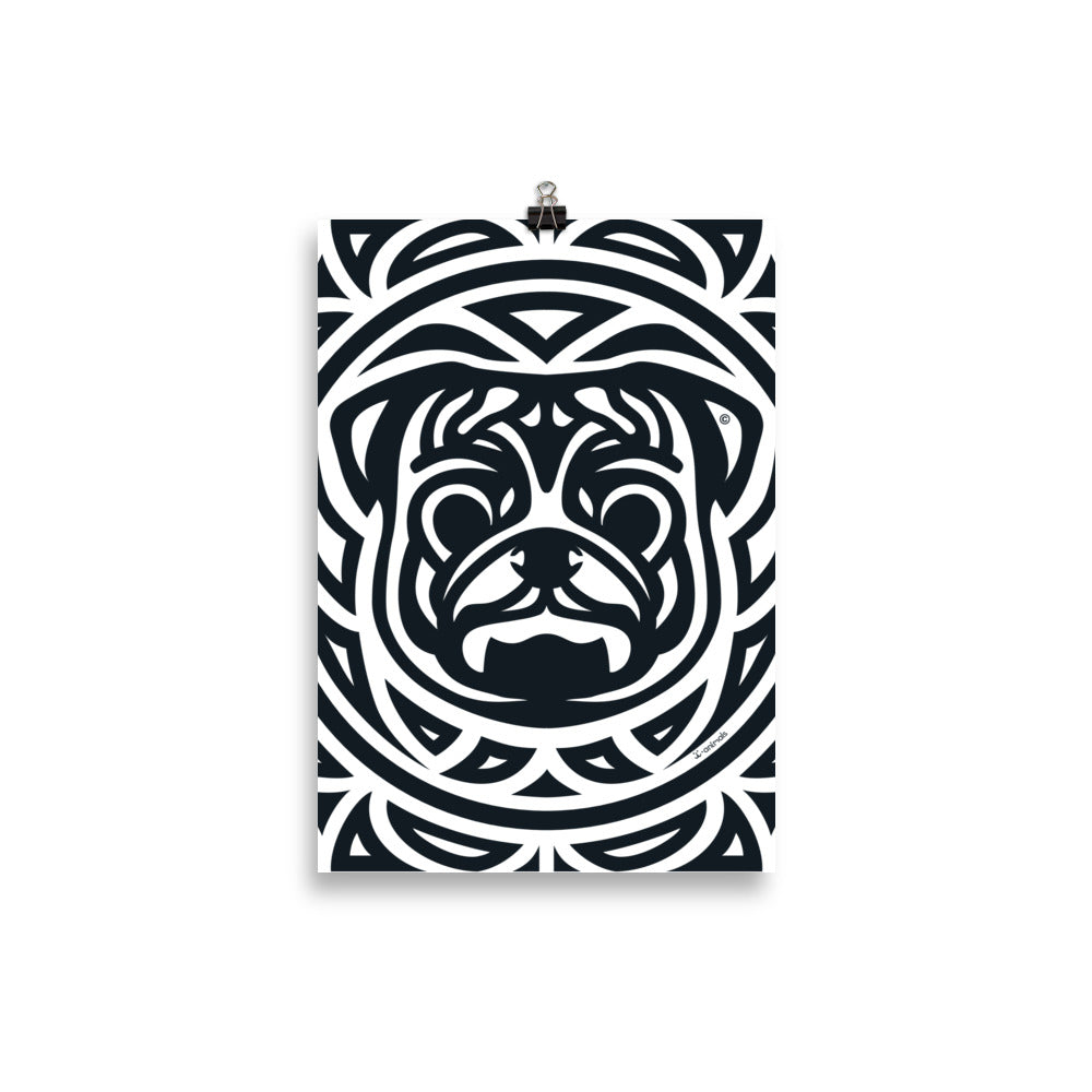 Pôster Pug - Tribal - i-animals
