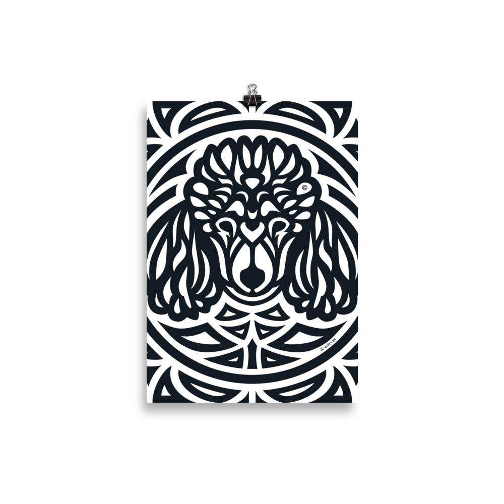 Pôster Poodle - Tribal - i-animals