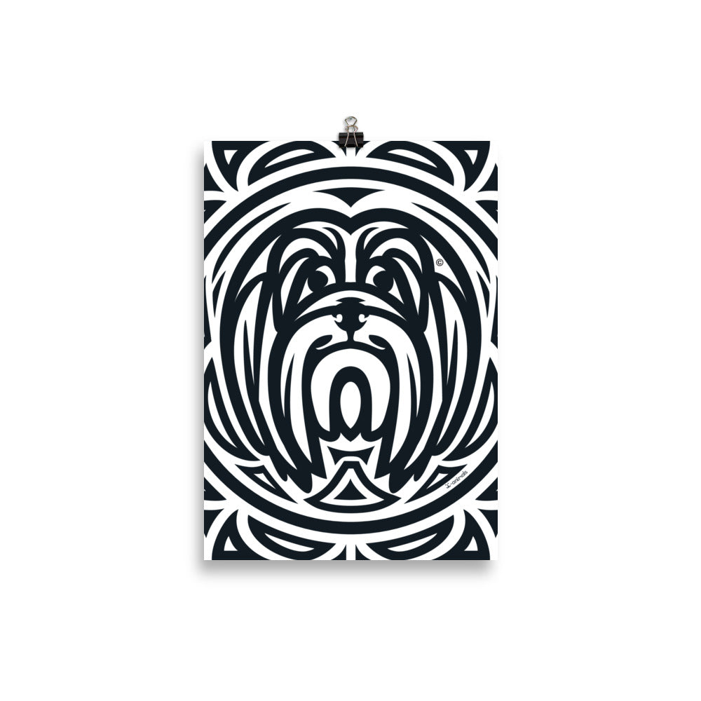 Pôster Lhasa Apso - Tribal - i-animals