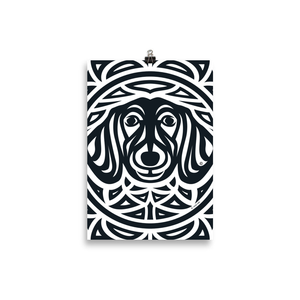 Pôster Dachshund - Tribal - i-animals