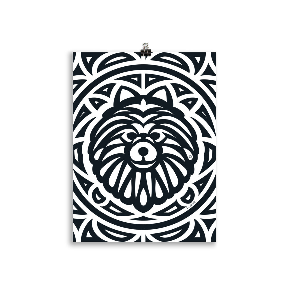 Pôster Spitz Alemão - Tribal - i-animals