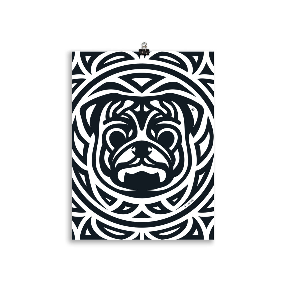 Pôster Pug - Tribal - i-animals