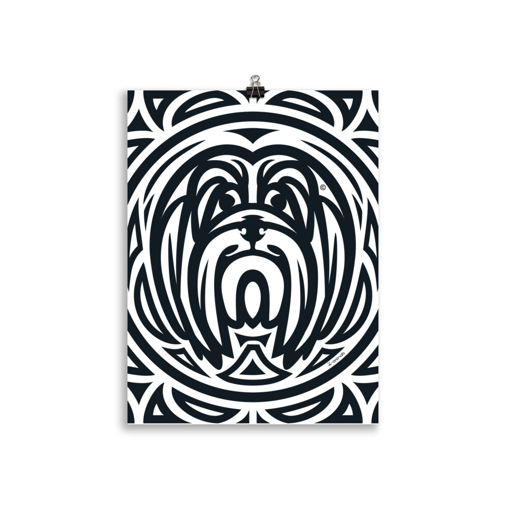 Pôster Lhasa Apso - Tribal - i-animals