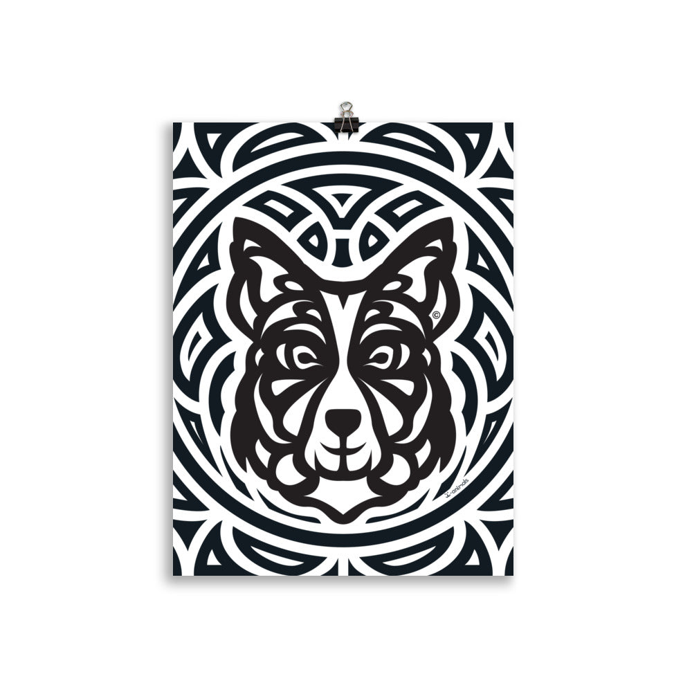 Pôster Border Collie - Tribal - i-animals
