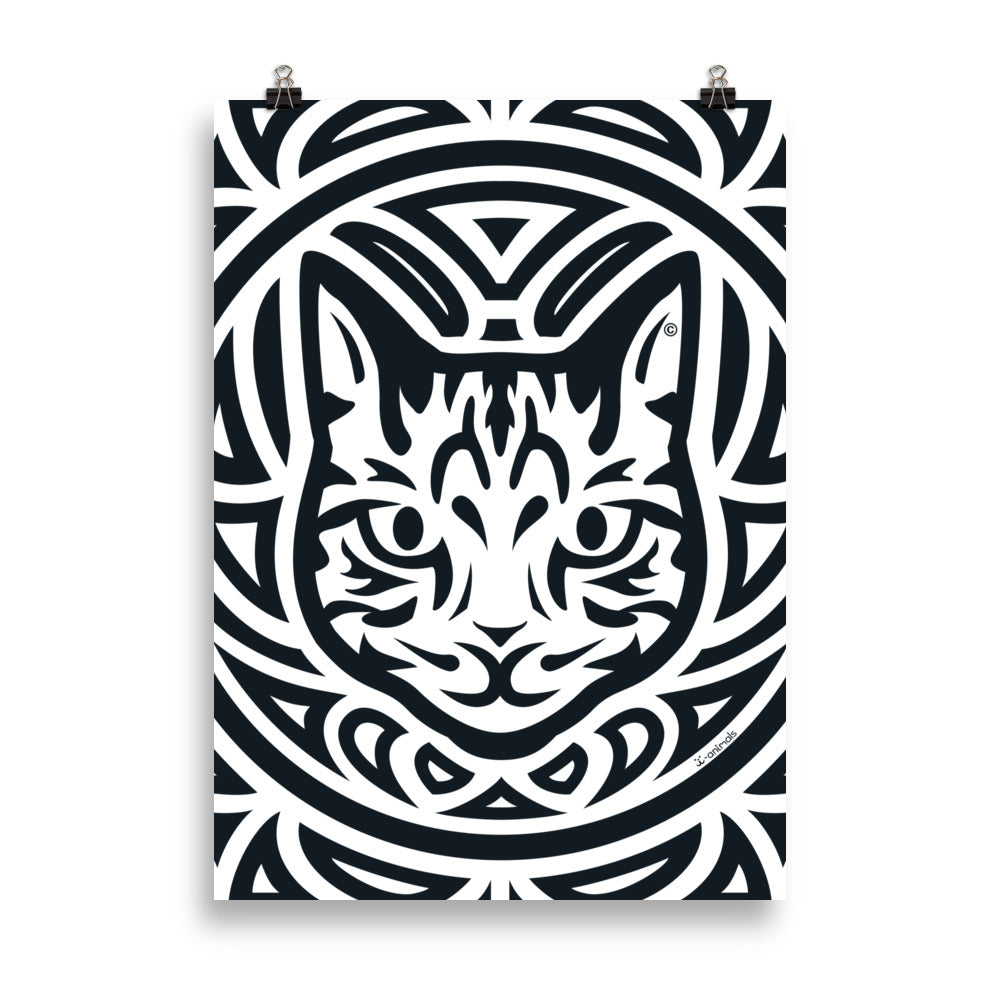Pôster Gato Tigrado - Tribal - i-animals