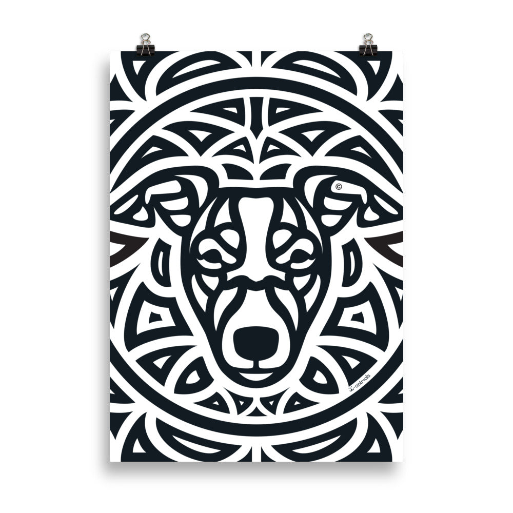 Pôster Whippet - Tribal - i-animals