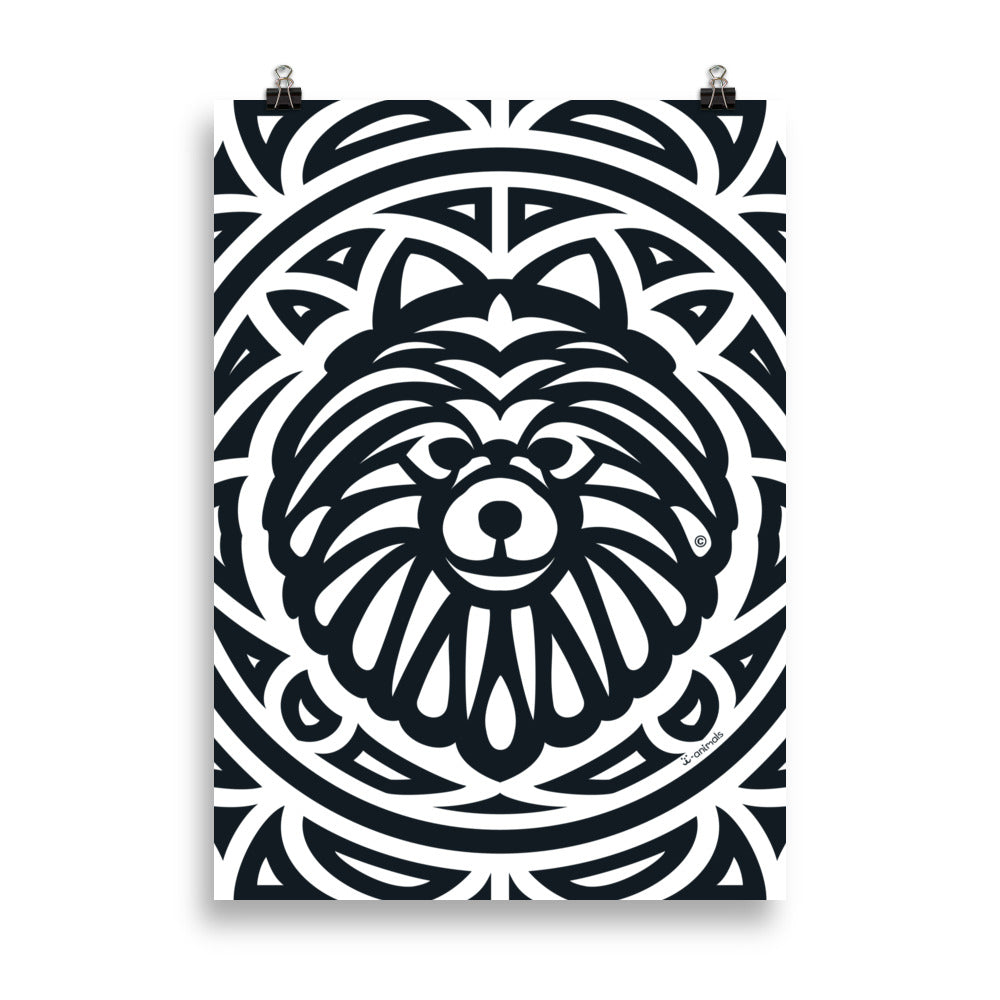 Pôster Spitz Alemão - Tribal - i-animals