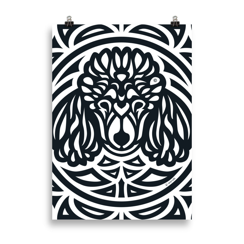 Pôster Poodle - Tribal - i-animals
