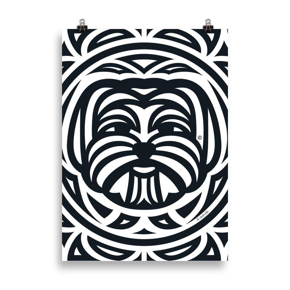 Pôster Maltês - Tribal - i-animals