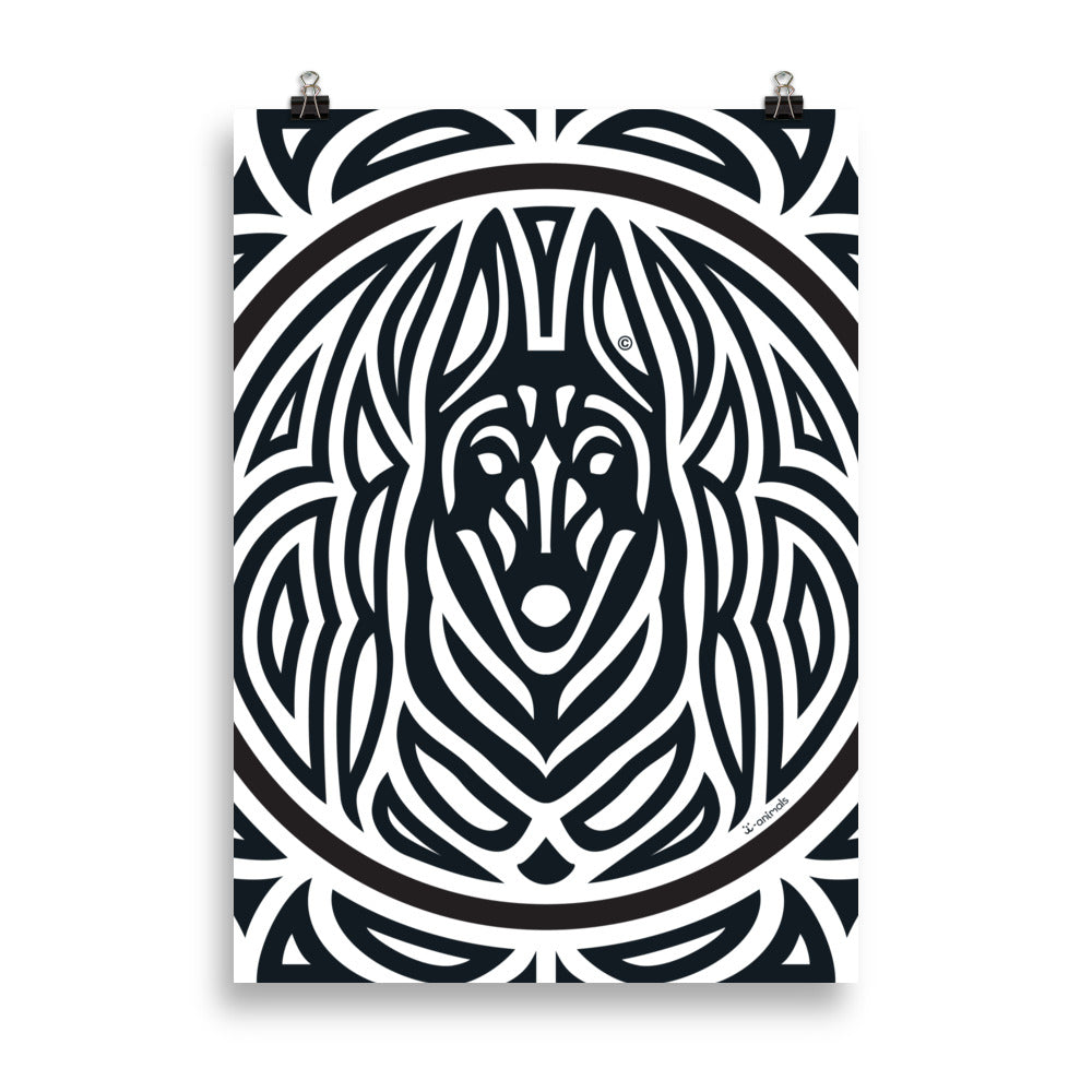 Pôster Malinois - Tribal - i-animals