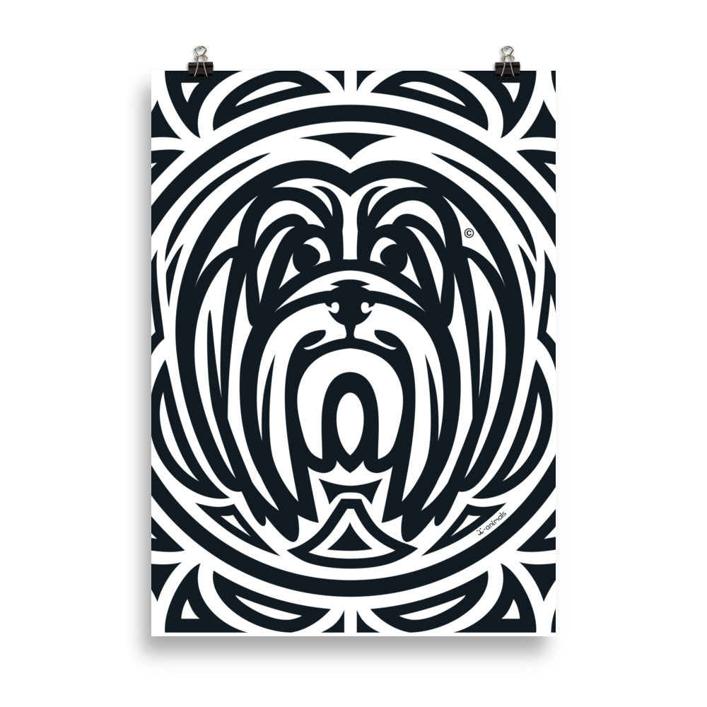 Pôster Lhasa Apso - Tribal - i-animals