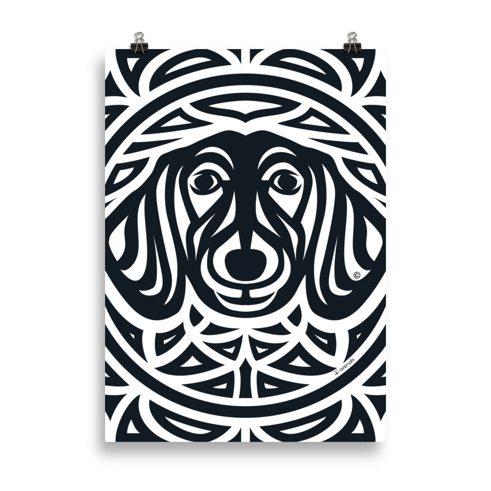 Pôster Dachshund - Tribal - i-animals