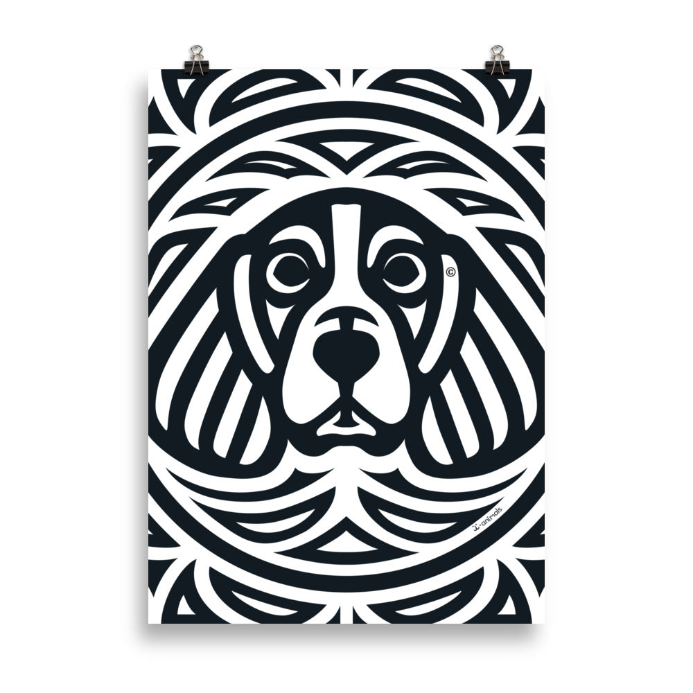 Pôster Beagle - Tribal - i-animals