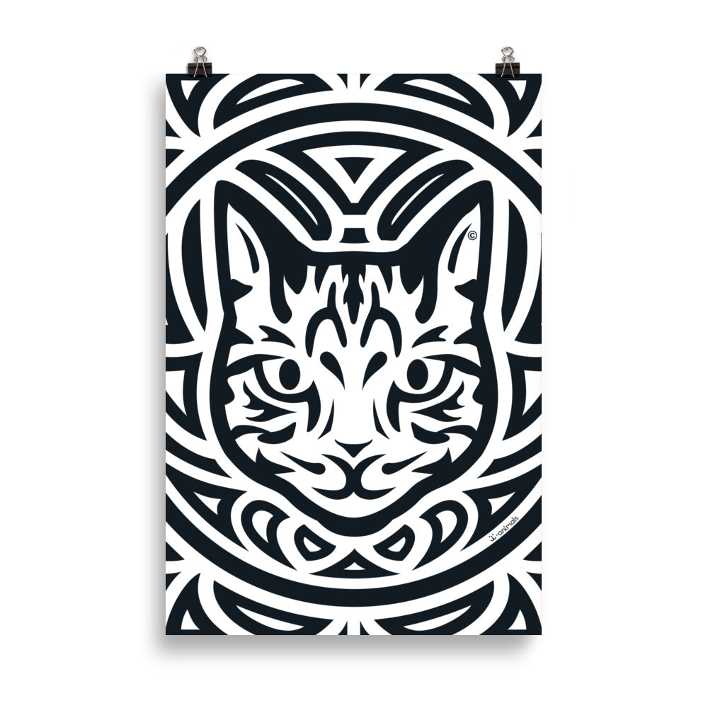 Pôster Gato Tigrado - Tribal - i-animals