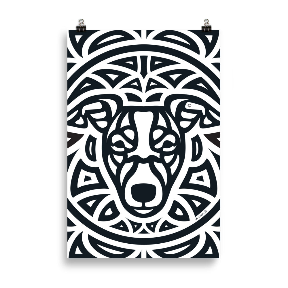 Pôster Whippet - Tribal - i-animals
