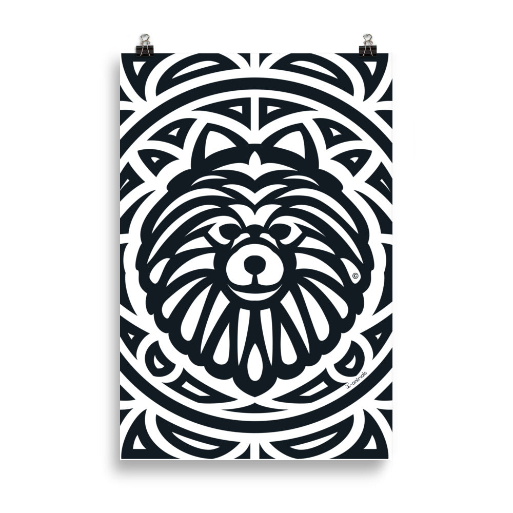 Pôster Spitz Alemão - Tribal - i-animals